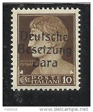 ZARA OCCUPAZIONE TEDESCA 1943 ITALY OVERPRINTED  SOPRASTAMPATO ITALIA CENTESIMI 10 MNH - Ocu. Alemana: Zara