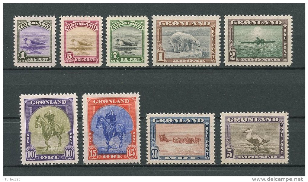 GROENLAND 1945 N° 10/18 ** Neufs MNH  Superbes  C 405 € Faune Chiens Ours Bateau Bateau, Boats, Animal - Ungebraucht