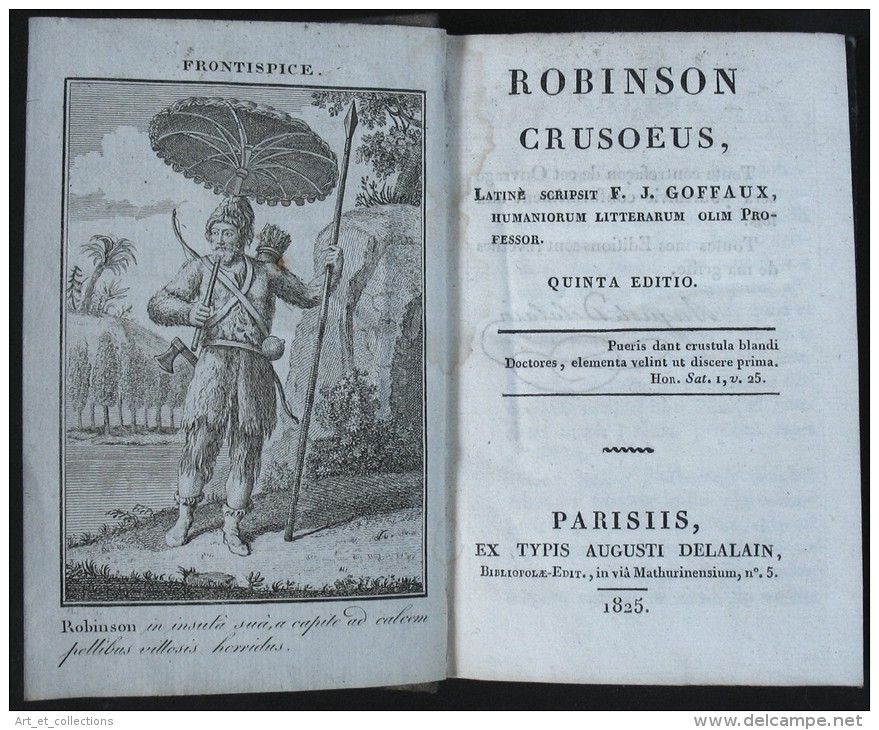 ROBINSON CRUSOEUS De Joachim Heinrich Campe / Texte Latin / Édition Illustrée Delalain 1825 - Old Books