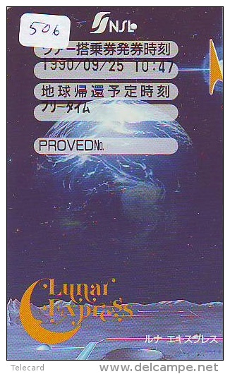 Télécarte Japon ESPACE * Phonecard JAPAN (506) SPACE * PLANETE * COSMOS * GLOBE * TK * WELTRAUM * SPECTRUM * UNIVERSUM - Astronomia