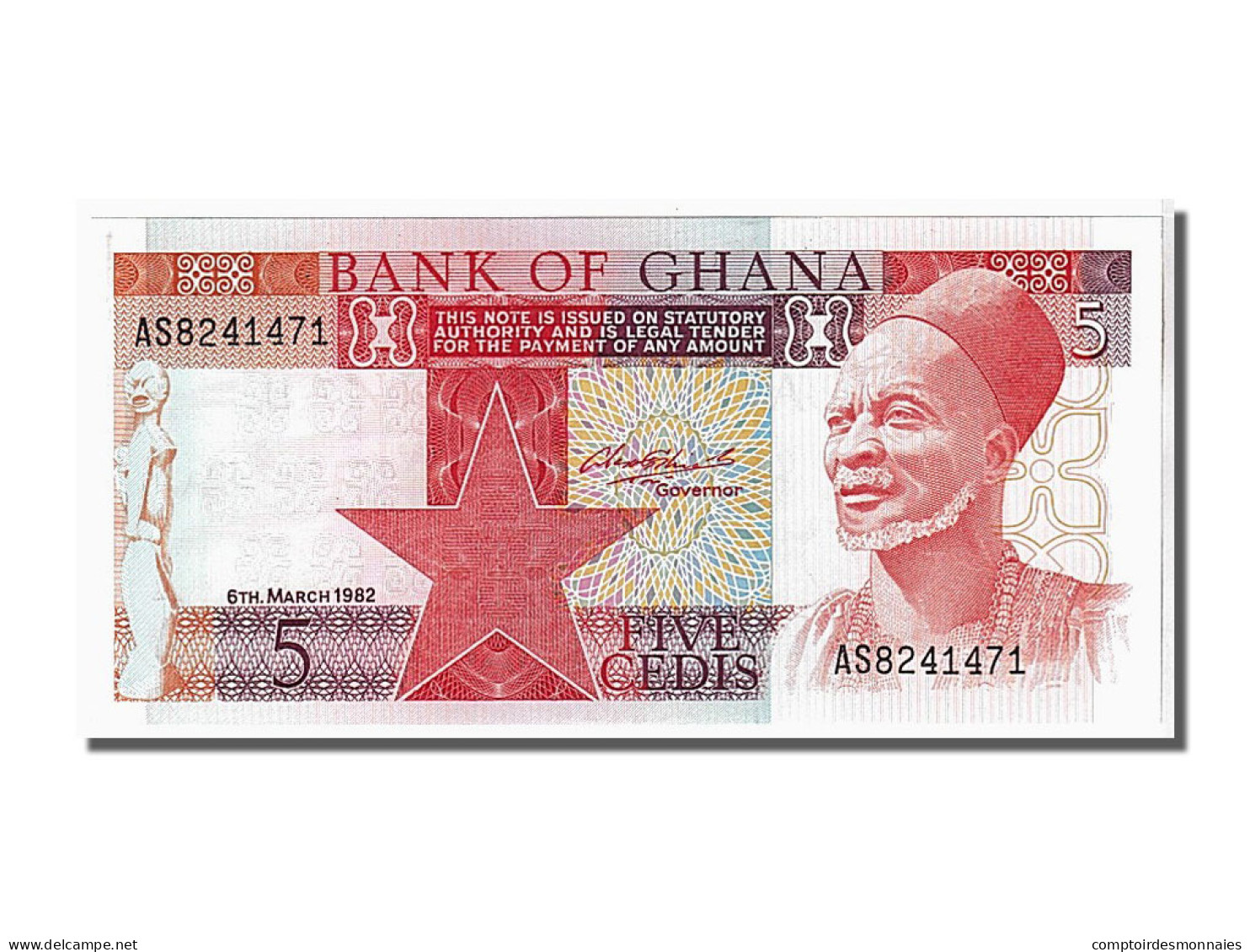 Billet, Ghana, 5 Cedis, 1982, KM:19c, NEUF - Ghana