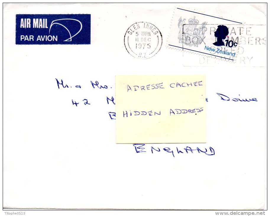 NOUVELLE-ZELANDE. N°519 De 1970-1 Sur Enveloppe Ayant Circulé. Armoiries. - Omslagen