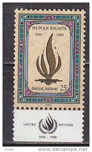 H0348 - UNO ONU NEW YORK N°537 ** AVEC TAB DROITS DE L'HOMME - Unused Stamps