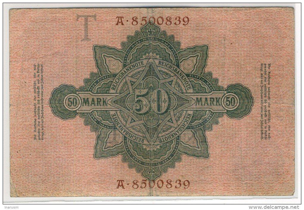 REICHSMARK  -  50  Mark  -  21/4/1910  -  P.41 - 50 Mark
