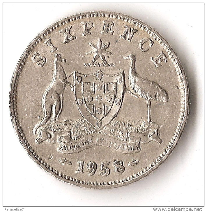 AUSTRALIE  6  PENCE   1958  ARGENT - Sixpence