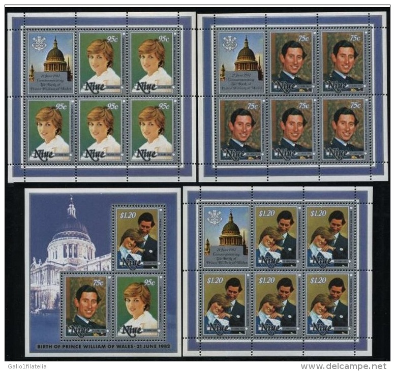 1982 - NIUE - NASCITA DEL PRINCIPE WILLIAM DEL GALLES - BIRTH OF PRINCE WILLIAM OF WALES. MNH - Niue