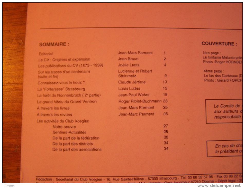 N°3 LES VOSGES Revue De Tourisme 76e Année CLUB VOSGIEN 1997 - Toerisme En Regio's