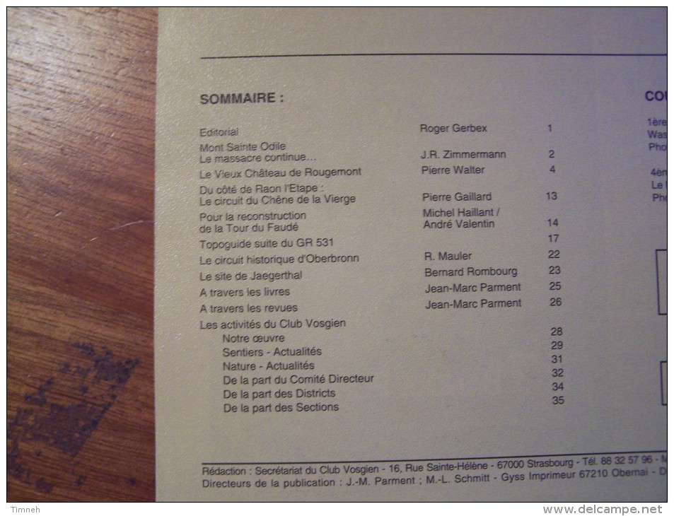 N°4 LES VOSGES Revue De Tourisme 73e Année CLUB VOSGIEN 1994 - Tourisme & Régions