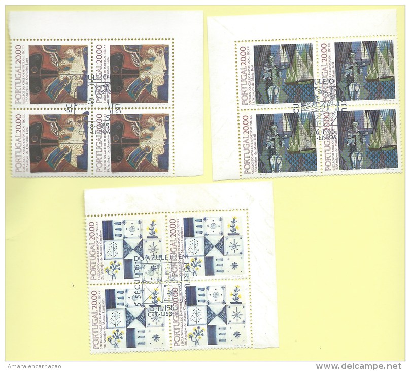 TIMBRES - STAMPS - PORTUGAL - 1981 La 1985 - 5 SIECLES DU CARREAUX - OBLITERATION 1er. JOUR- 20 BLOCS 4 TIMBRES -7 SCANS - Used Stamps