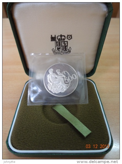 CYPRUS 1975 HERCULES SILVER COMM. COIN IN OFFICIAL BOX SILVER PROOF UNC - Zypern