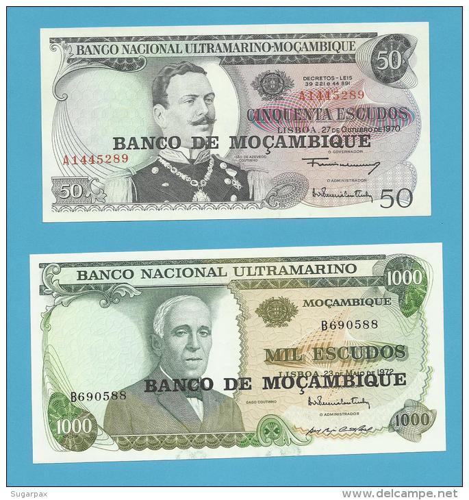 MOZAMBIQUE - 50 + 1000 ESCUDOS - ND ( 1976 ) - UNC. - Mozambique