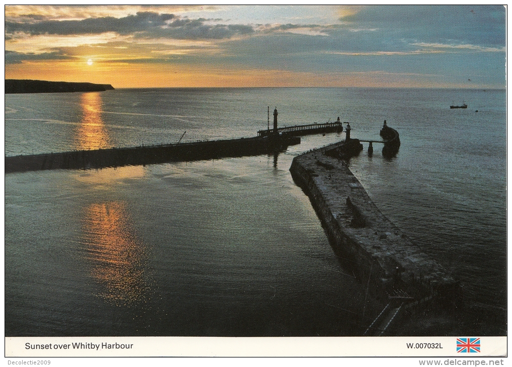 BT18416 Sunset Over Whitby Harbour     2 Scans - Whitby