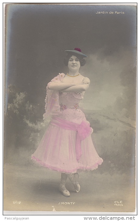 CARTE PHOTO JARDIN DE PARIS - J. MONTY - DANSEUSE - Tanz