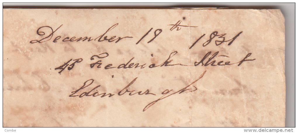 1831 LETTRE DE EDIMBURG POUR LES BARBADES BRIDGE TOWN ( Rare Destination) Taxe Add 1/2  / 4248 - ...-1840 Voorlopers