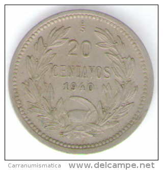 CILE 20 CENTAVOS 1940 - Cile