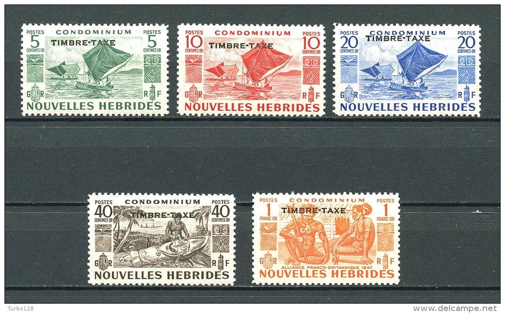 Nlles HEBRIDES 1953 Taxes N° 26/30 ** Neufs = MNH Superbes  Cote 34 &euro; Bateaux Boats Ships Transports - Neufs