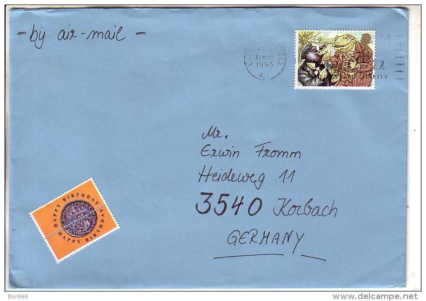 GOOD GB Postal Cover To GERMANY 1993 - Good Stamped: Frog & Mole - Covers & Documents