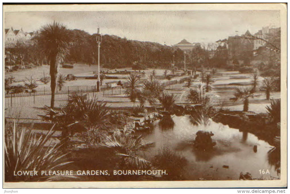 United Kingdom/England- Postcard(photo)  1949 -Hampshire,  Lower Pleasure Gardens,Bournemouth - 2/scans - Bournemouth (avant 1972)