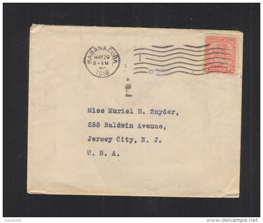 Cuba Cover 1916 To USA - Gebruikt