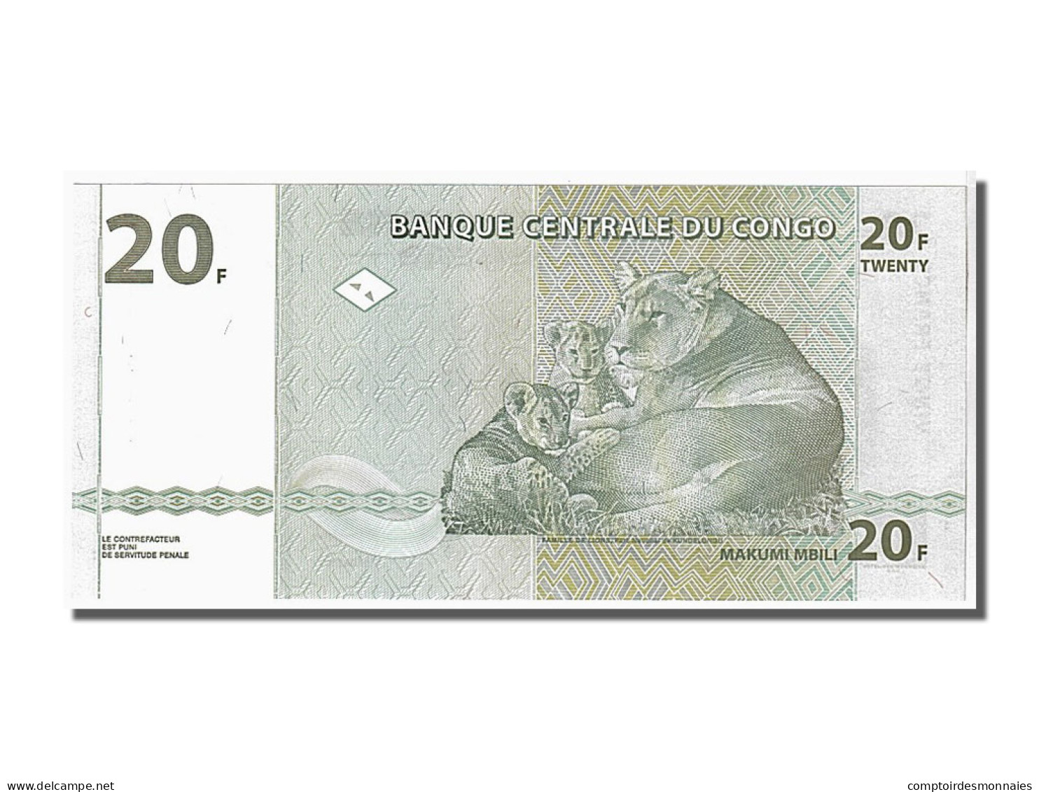 Billet, Congo Democratic Republic, 20 Francs, 2003, KM:94a, NEUF - Demokratische Republik Kongo & Zaire