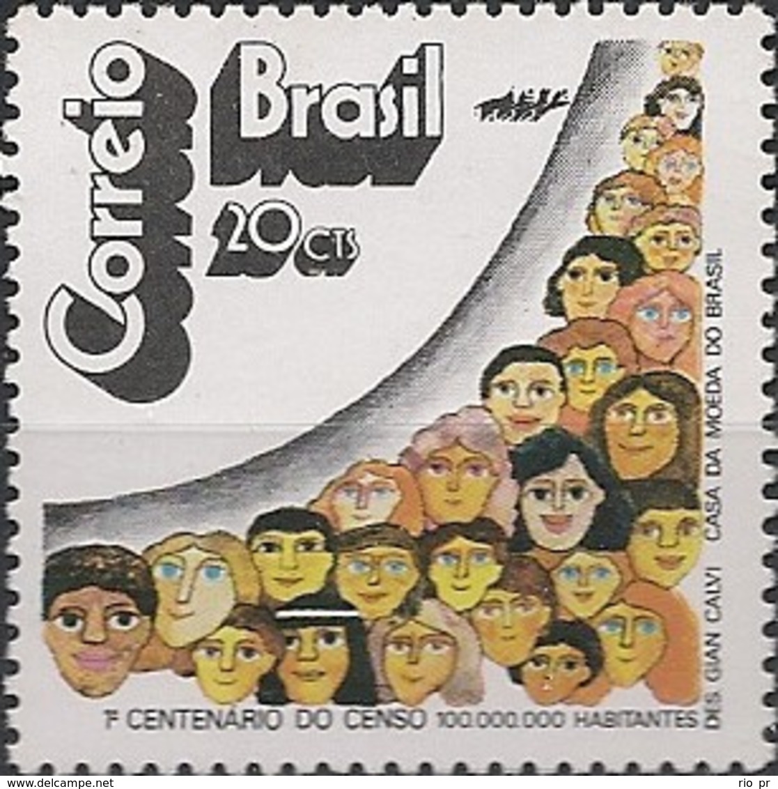 BRAZIL - CENTENARY OF NATIONAL CENSUS (20c) 1972  - MNH - Nuovi