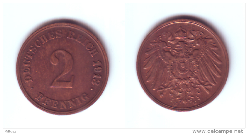 Germany 2 Pfennig 1913 G - 2 Pfennig
