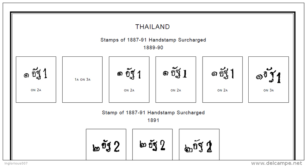 THAILAND STAMP ALBUM PAGES 1883-2011 (510 Pages) - Englisch