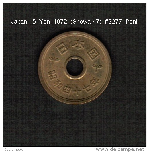 JAPAN    5  YEN  1972  (Hirohito 47---Showa Period)  (Y # 72a) - Japon