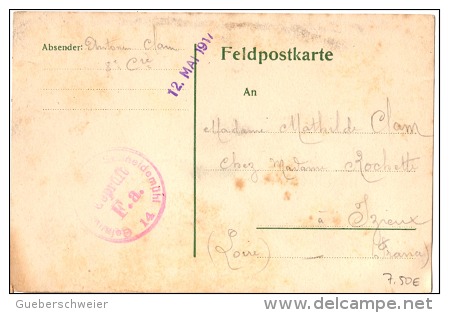 GUE - L10 - Feldpostkarte Avec Cachet De Régiment 1917 - WO1