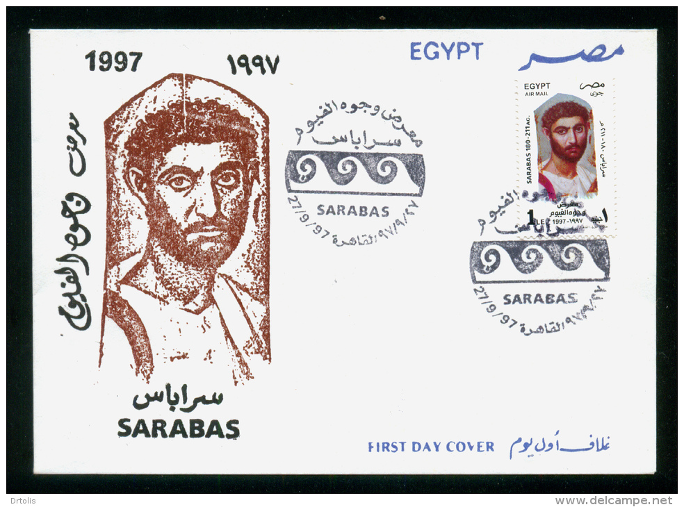 EGYPT / 1997 / AIRMAIL / FAYUM MUMMY PORTRAITS EXHIBITION / EGYPT ANTIQUITY / FDC - Briefe U. Dokumente