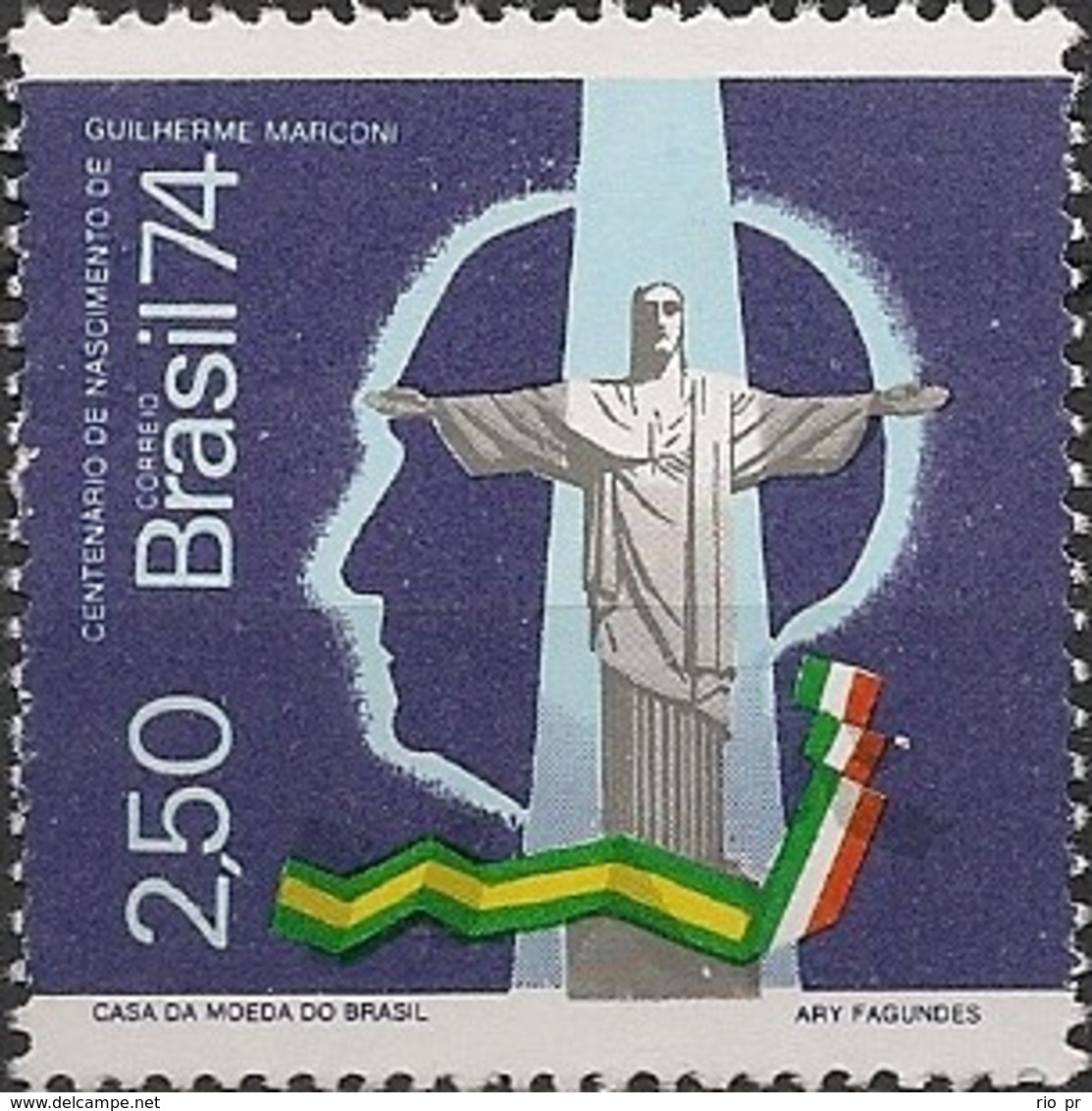 BRAZIL - BIRTH CENTENARY OF GUGLIELMO MARCONI (1874-1937), PHYSICIST AND INVENTOR 1974 - MNH - Nuovi