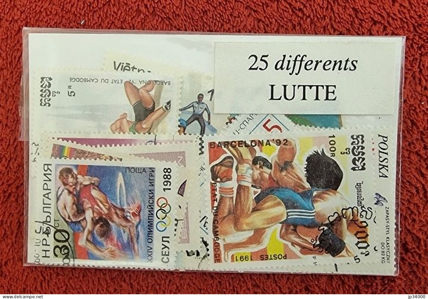 LUTTE Lot De 25 Timbres Poste Tous Différents. Satisfaction Assurée - Lutte