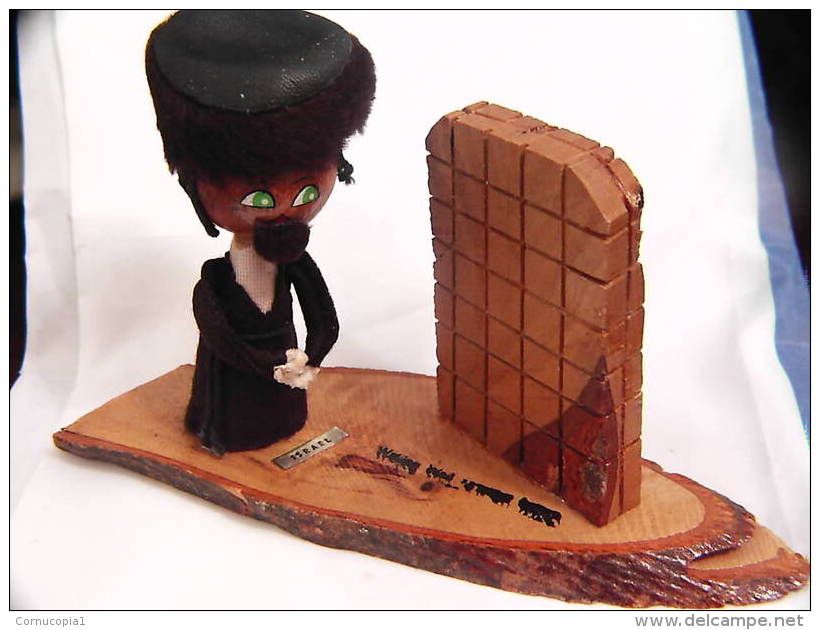 WAILING WALL & RABBI DOLL.JERUSALEM * OLIVE WOOD ISRAEL - Holz