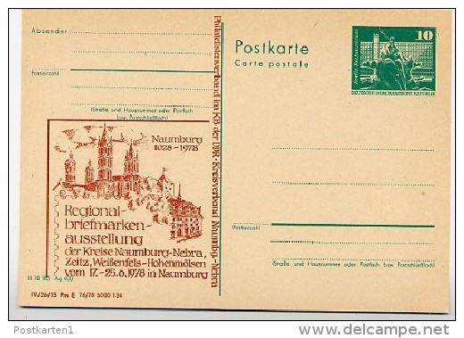 DDR P79-13a-78 C62-a Postkarte PRIVATER ZUDRUCK Dom Naumburg 1978 - Cartes Postales Privées - Neuves