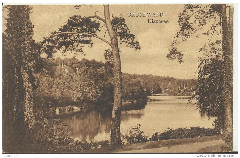 GERMANY  1910 – VINTAGE POSTCARD – BERLIN: GRUNEWALD : “DIANASEE” – NOT  SHINING - ADDR TO FRANCE W 2 STS OF 5 C POSTM B - Grunewald