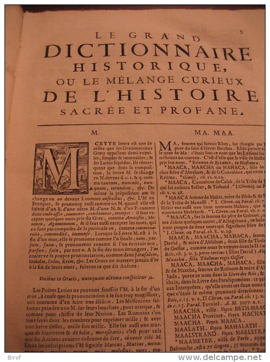 LIBRO  - DIZIONARIO - FRANCESCE - LE GRAND DICTIONNAIRE HISTORIQUE OU LE ME´LAMGE CUTIEUX DE L´HISTOIRE 1747 - Woordenboeken