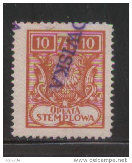 POLAND GENERAL DUTY REVENUE (OPLATA STEMPLOWA) 1947 SMALLER EAGLE DESIGN 10ZL ORANGE BF#132 - Fiscaux