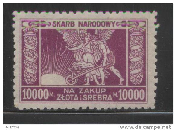 POLAND REVENUE 1920-23 GOLD & SILVER REVENUE 10000M PURPLE BF#15 HM (*) - Steuermarken