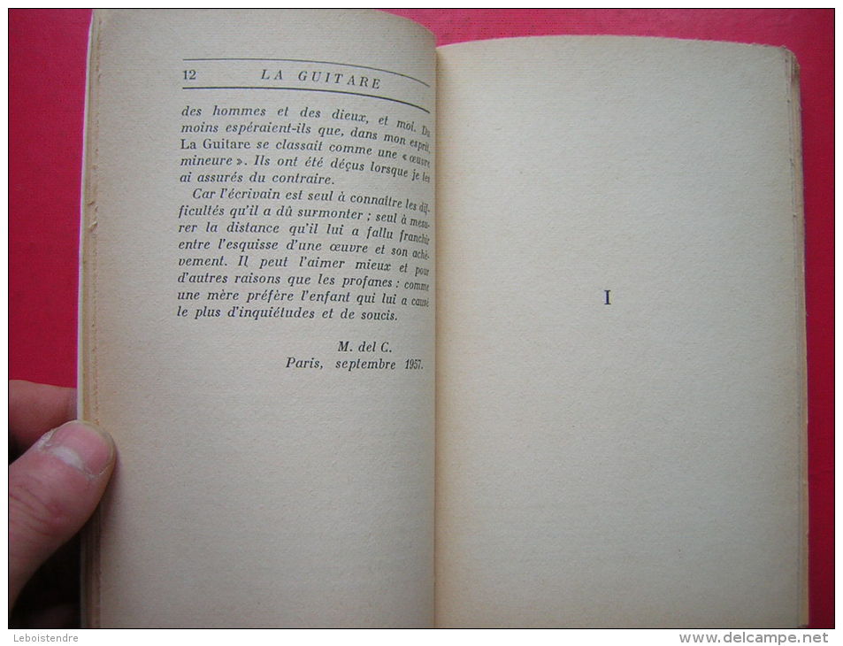MICHEL DEL CASTILLO  LA GUITARE  RECIT   1957 BY RENE JULLIARD  EO - Sylvain Et Sylvette