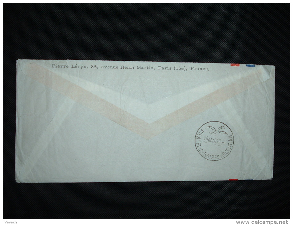 LETTRE TARIF 1,60F OBL.19-5-1961 PARIS VIII (75) 1ERE LIAISON AERIENNE FRANCE AMERIQUE DU SUD PAR BOEING 720 B LUFTHANSA - First Flight Covers