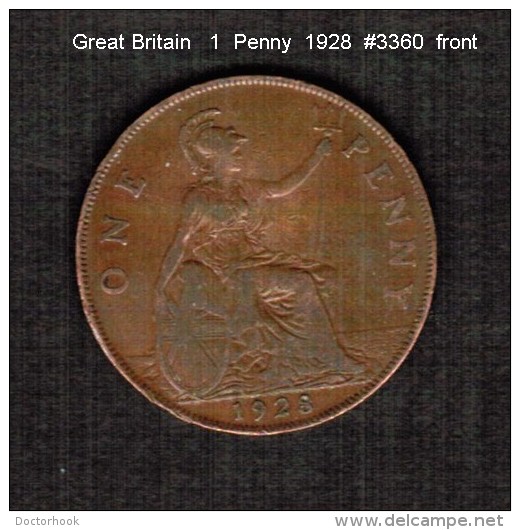 GREAT BRITAIN    1  PENNY   1928  (KM # 838) - D. 1 Penny