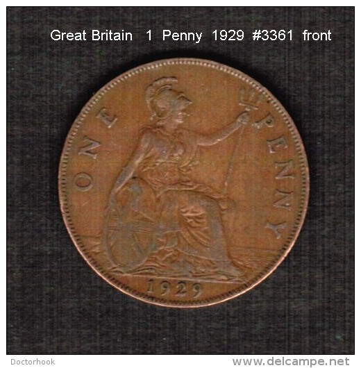 GREAT BRITAIN    1  PENNY   1929  (KM # 838) - D. 1 Penny