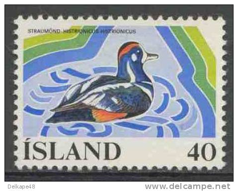 Iceland Island 1977 Mi 524 YT 477 ** Histrionicus Histrionicus: Harlequin Duck / Kragenente / Canard Arlequin - Wetlands - Neufs