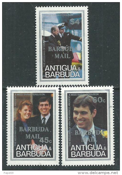 Barbuda N° 829 / 31  XX Mariage Du Nprince Andrew Et De Miss Sarah Ferguson Les 3 Valeurs  Sans Charnière  TB - Barbuda (...-1981)