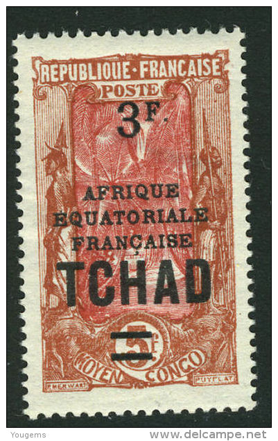 French:Tchad 1925-27 3f On 5f  MNH - Other & Unclassified