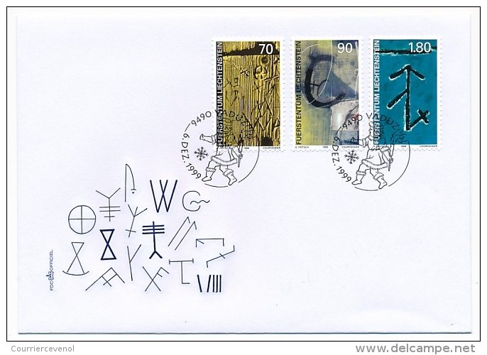 LIECHTENSTEIN - Année complète 1999 sur 14 enveloppes FDC