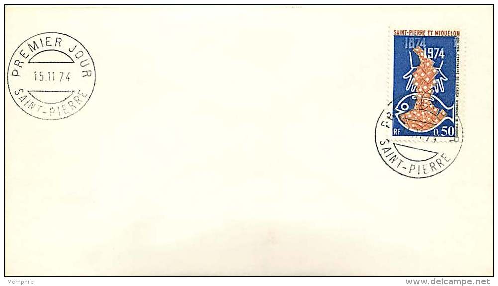 1974  Centenaire De La Caisse D,Épargne De Saint=Pierrre Yv 446 - FDC