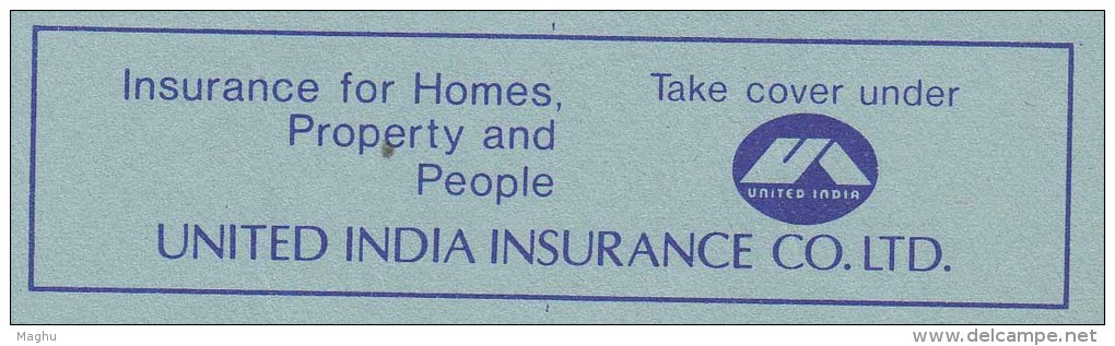 25p Inland Letter Postal Stationonery India 80, Insurance, For Accident, Health, Property, Lotus Flower, - Inland Letter Cards