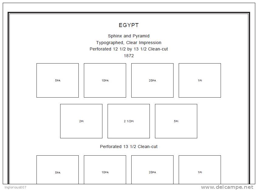 EGYPT STAMP ALBUM PAGES 1866-2011 (247 Pages) - English