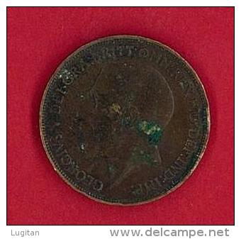 NUMISMATICA - Georgivs V Dei Gra Britt Omn Rex Fid Def Ind Imp: One Penny 1913 - MB - D. 1 Penny